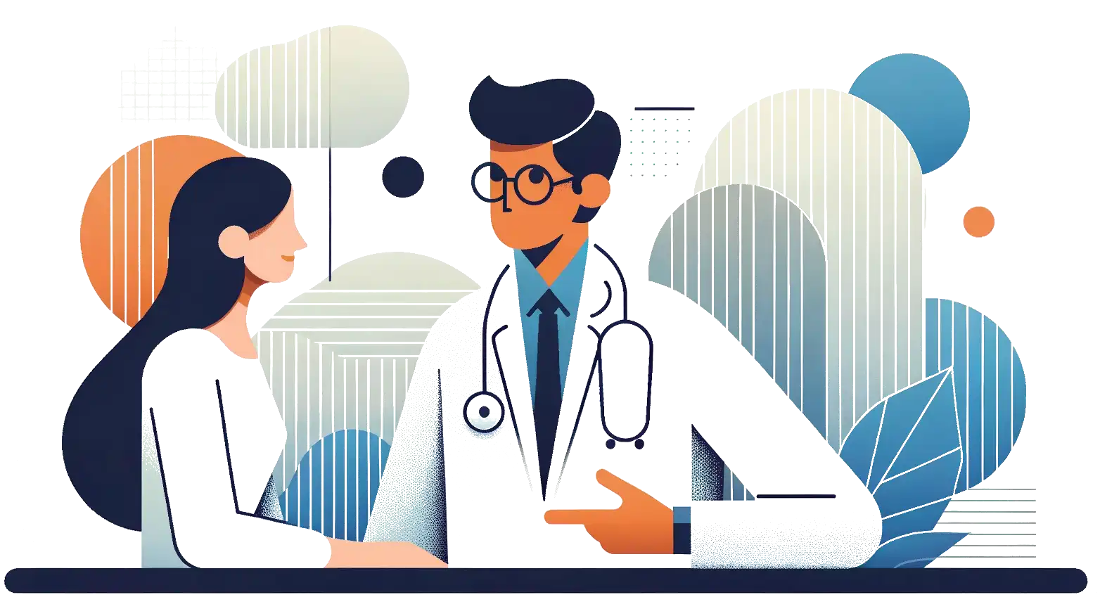 Illustration of a doctor talking to a nurse